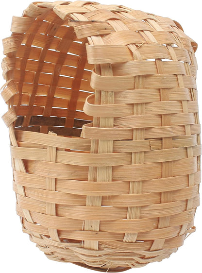Natural Bird Houses, Bamboo Handmade Bird House, Finch Hideout Cage, Hut Toy Shelter for Outdoor