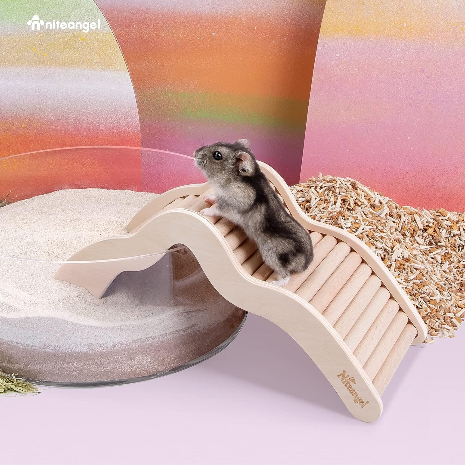Hamster Climbing Bridge Ladder for Hamster Aryclic Sandbath Box or Other Small-Sized Pets