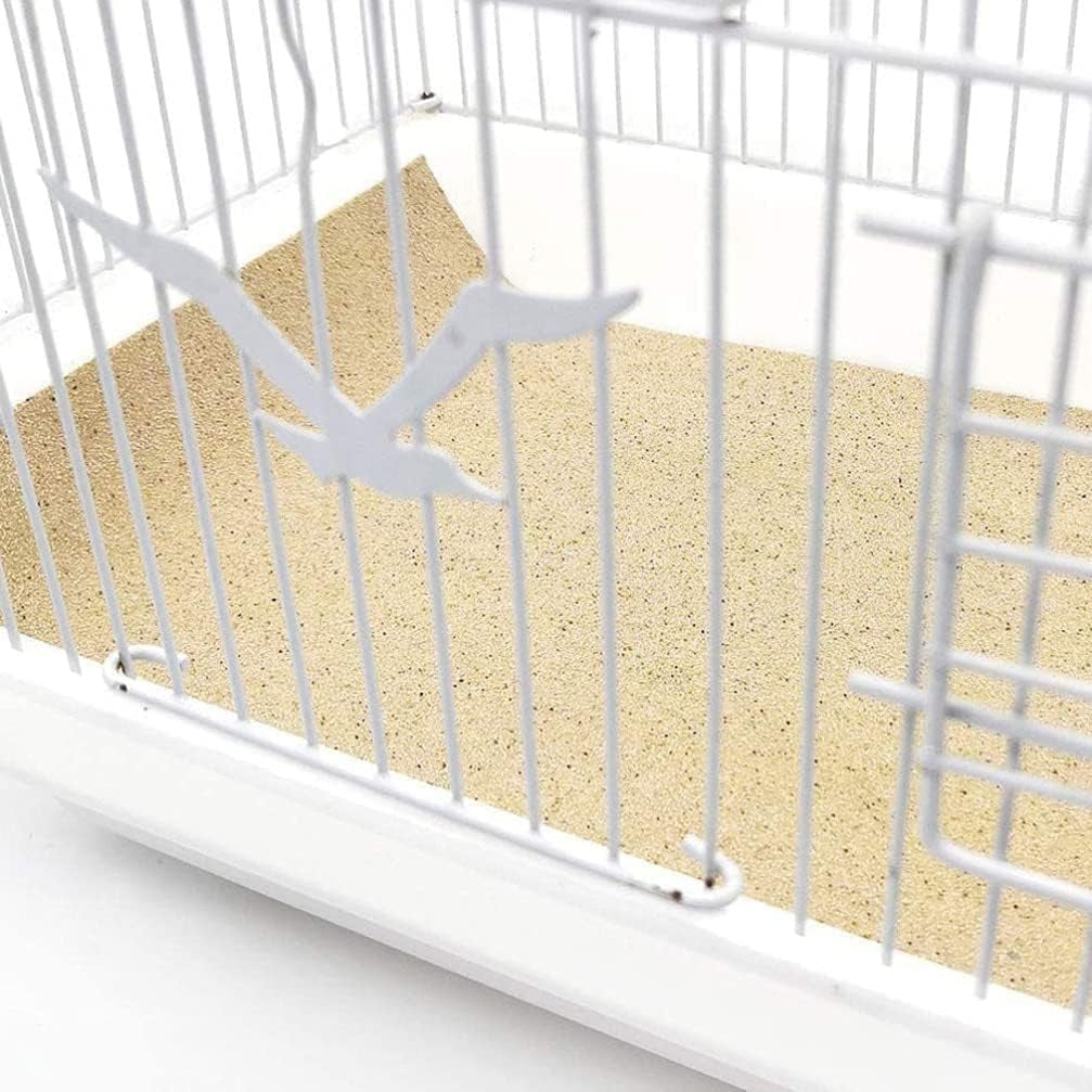 40PCS Gravel Liner Paper for Bird Cage,11X17 in Bird Cage Liner Paper-Gravel Paper Special for Bird Cage in Sea Sand,Parrot Cage Sandpapers Cushion Pad Pet Bedding Accessories (40PCS 11 X 17 Inch)