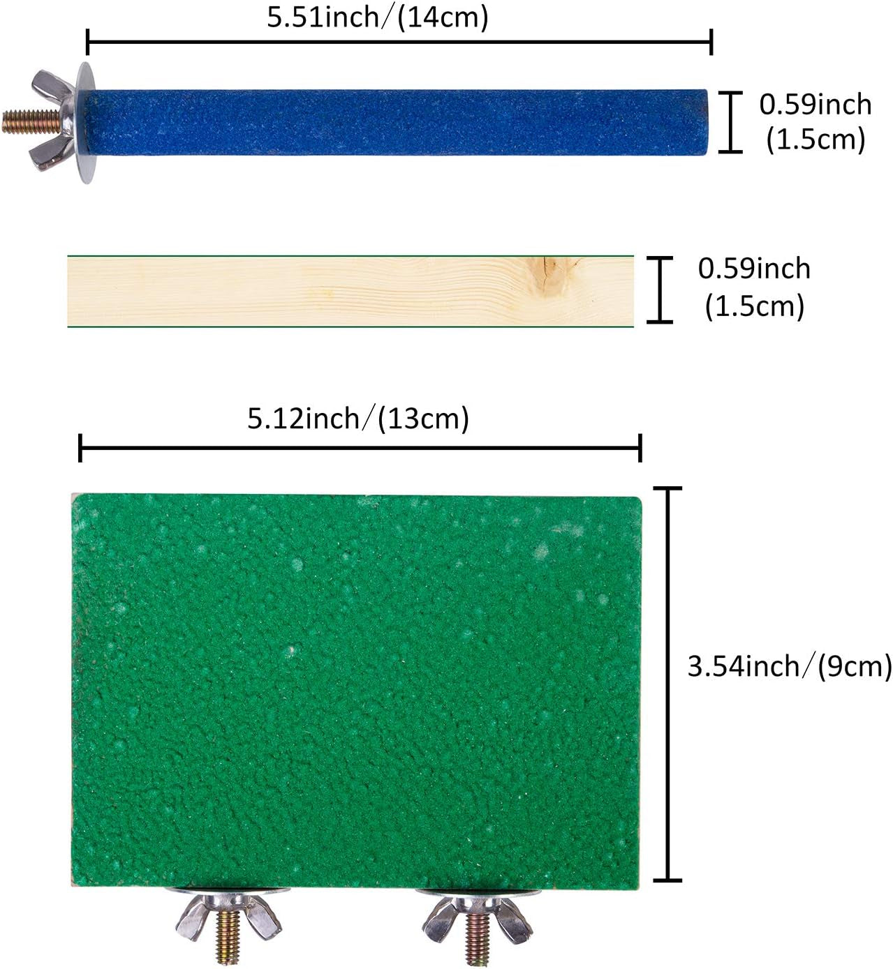 4 PCS Bird Perch Stand Toy, Wood Parrot Perch Stand Platform Paw Grinding Stick, Cage Accessories Exercise Toys Budgies Parakeet Cockatiel Conure Hamster Gerbil Rat Mouse