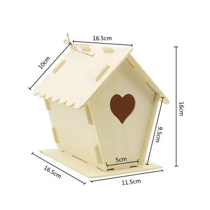 Wood Bird House Nest Birds Breeding Box Bird Parrot Breeding Decorative Cages Pet Accessories Home Balcony Decoration Mating Box