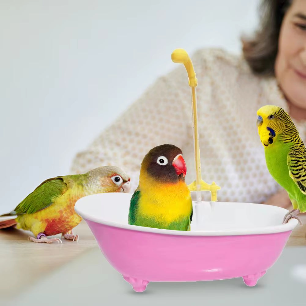 Parrot Automatic Intelligent bath Bird Shower Bathtub Blue Accessories household Plastic Parakeet Supplies Accessory bird Cage
