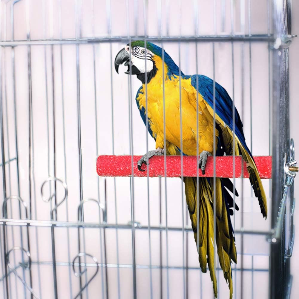 4 PCS Bird Perch Stand Toy, Wood Parrot Perch Stand Platform Paw Grinding Stick, Cage Accessories Exercise Toys Budgies Parakeet Cockatiel Conure Hamster Gerbil Rat Mouse