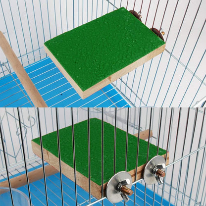 4 PCS Bird Perch Stand Toy, Wood Parrot Perch Stand Platform Paw Grinding Stick, Cage Accessories Exercise Toys Budgies Parakeet Cockatiel Conure Hamster Gerbil Rat Mouse