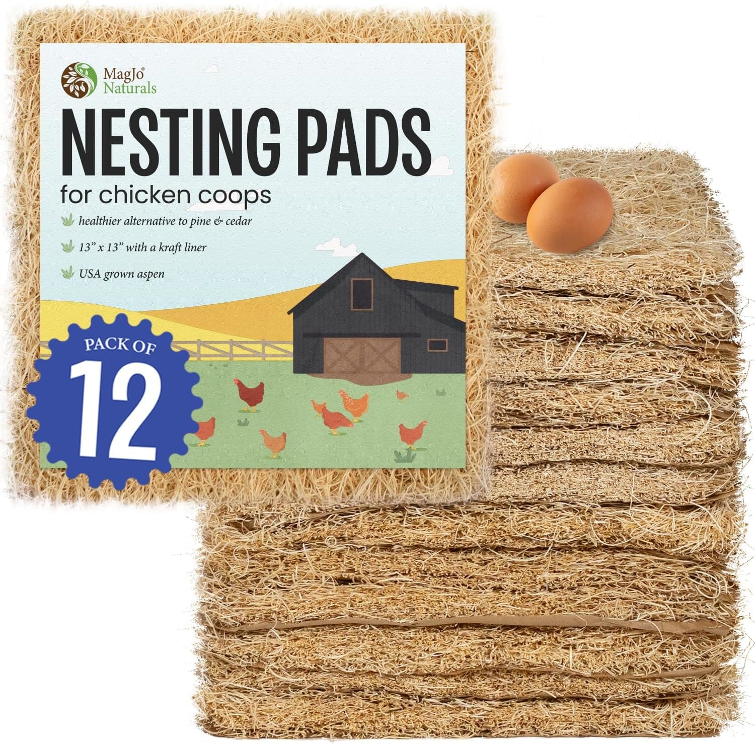 Pet Excelsior Aspen Shaving Nesting Liners 12 Pack (12 Pack)