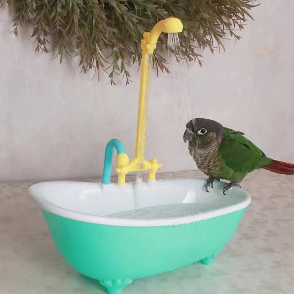 Parrot Automatic Intelligent bath Bird Shower Bathtub Blue Accessories household Plastic Parakeet Supplies Accessory bird Cage