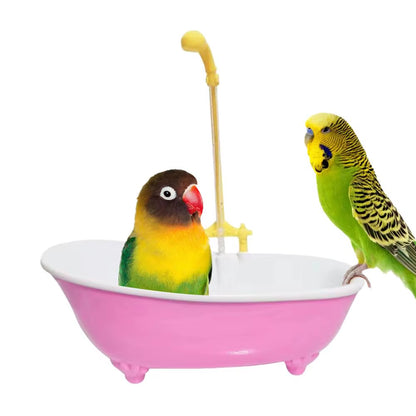Parrot Automatic Intelligent bath Bird Shower Bathtub Blue Accessories household Plastic Parakeet Supplies Accessory bird Cage