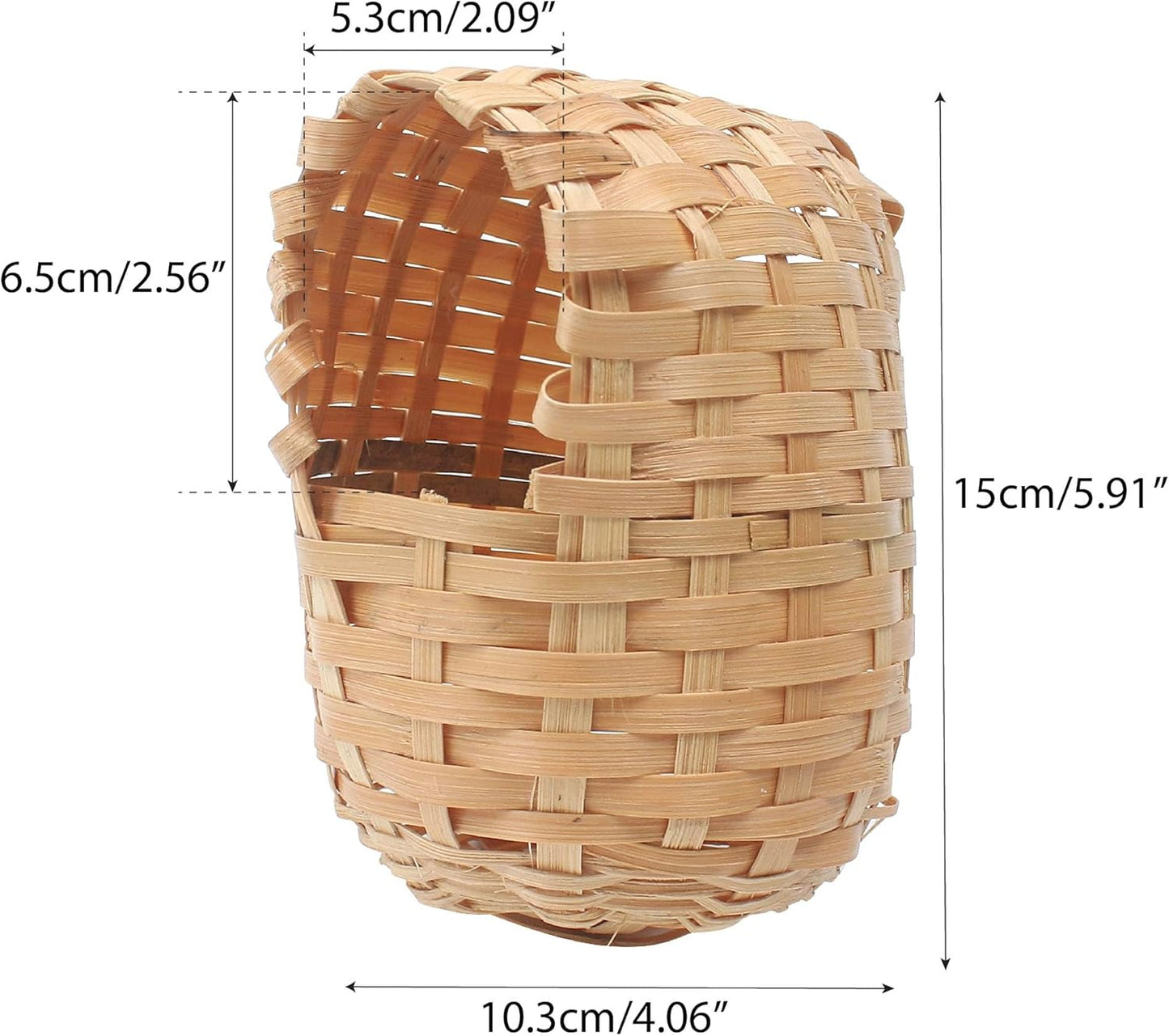 Natural Bird Houses, Bamboo Handmade Bird House, Finch Hideout Cage, Hut Toy Shelter for Outdoor