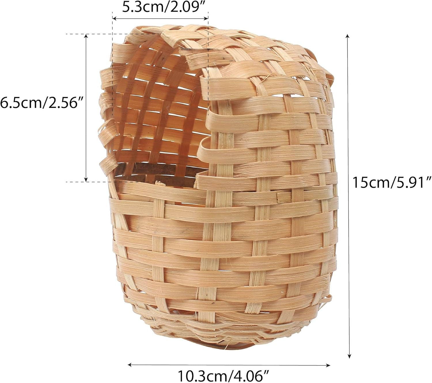 Natural Bird Houses, Bamboo Handmade Bird House, Finch Hideout Cage, Hut Toy Shelter for Outdoor