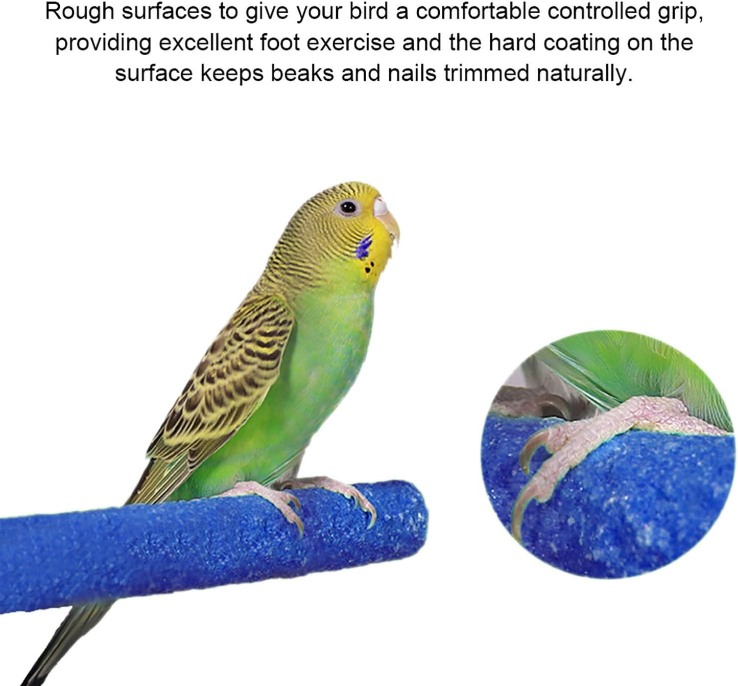 4 PCS Bird Perch Stand Toy, Wood Parrot Perch Stand Platform Paw Grinding Stick, Cage Accessories Exercise Toys Budgies Parakeet Cockatiel Conure Hamster Gerbil Rat Mouse
