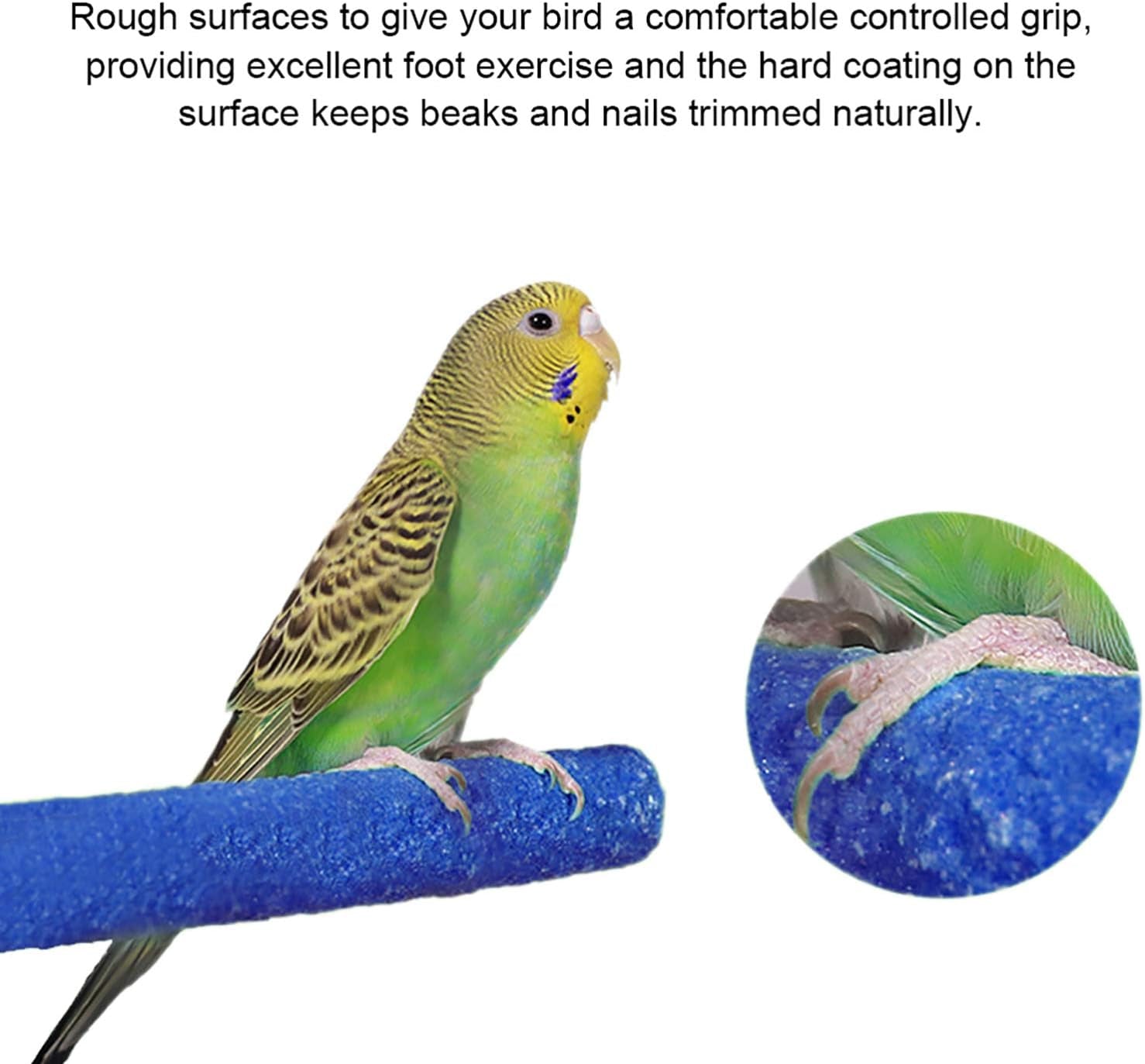 4 PCS Bird Perch Stand Toy, Wood Parrot Perch Stand Platform Paw Grinding Stick, Cage Accessories Exercise Toys Budgies Parakeet Cockatiel Conure Hamster Gerbil Rat Mouse