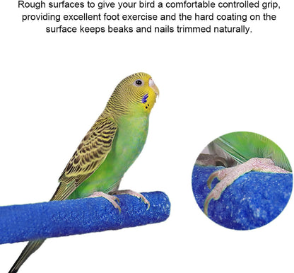 4 PCS Bird Perch Stand Toy, Wood Parrot Perch Stand Platform Paw Grinding Stick, Cage Accessories Exercise Toys Budgies Parakeet Cockatiel Conure Hamster Gerbil Rat Mouse