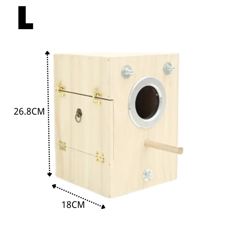 Wood Bird House Nest Birds Breeding Box Bird Parrot Breeding Decorative Cages Pet Accessories Home Balcony Decoration Mating Box